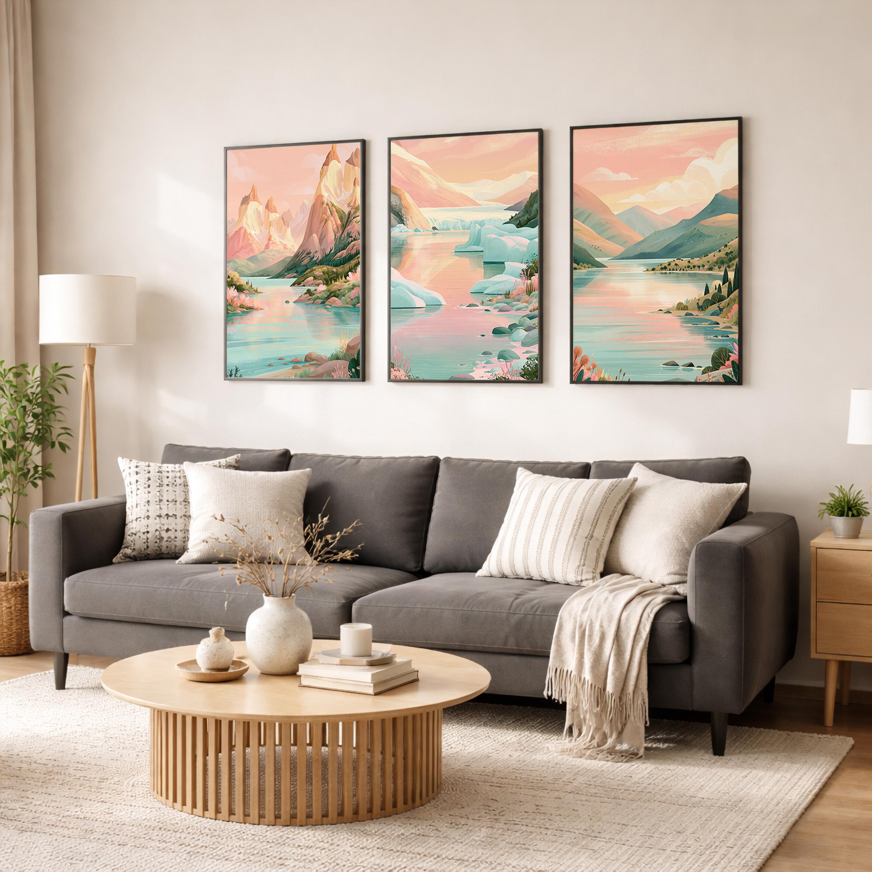 Patagonia Set of 3 Posters - Fitz Roy Wall Art Prints - Travel Wall Art
