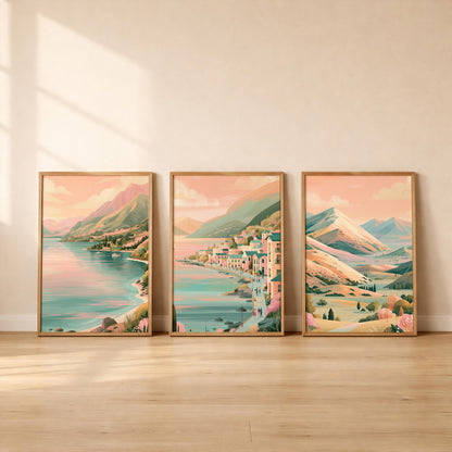 Queenstown Set of 3 Travel Posters - New Zealand Wall Art Prints - Travel Wall Art