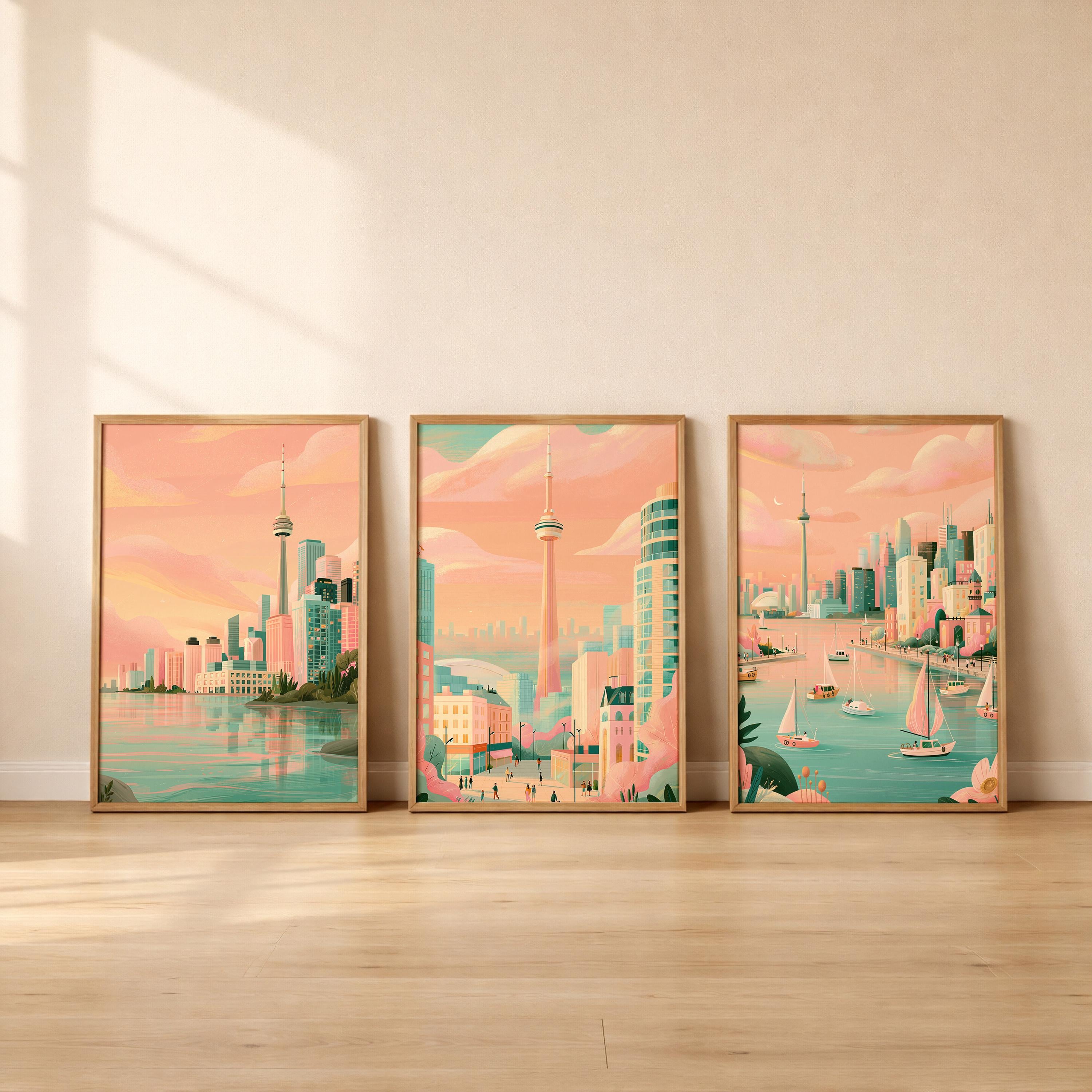 Toronto Set Of 3 Posters - Canadian Wall Art Prints - Travel Wall Art