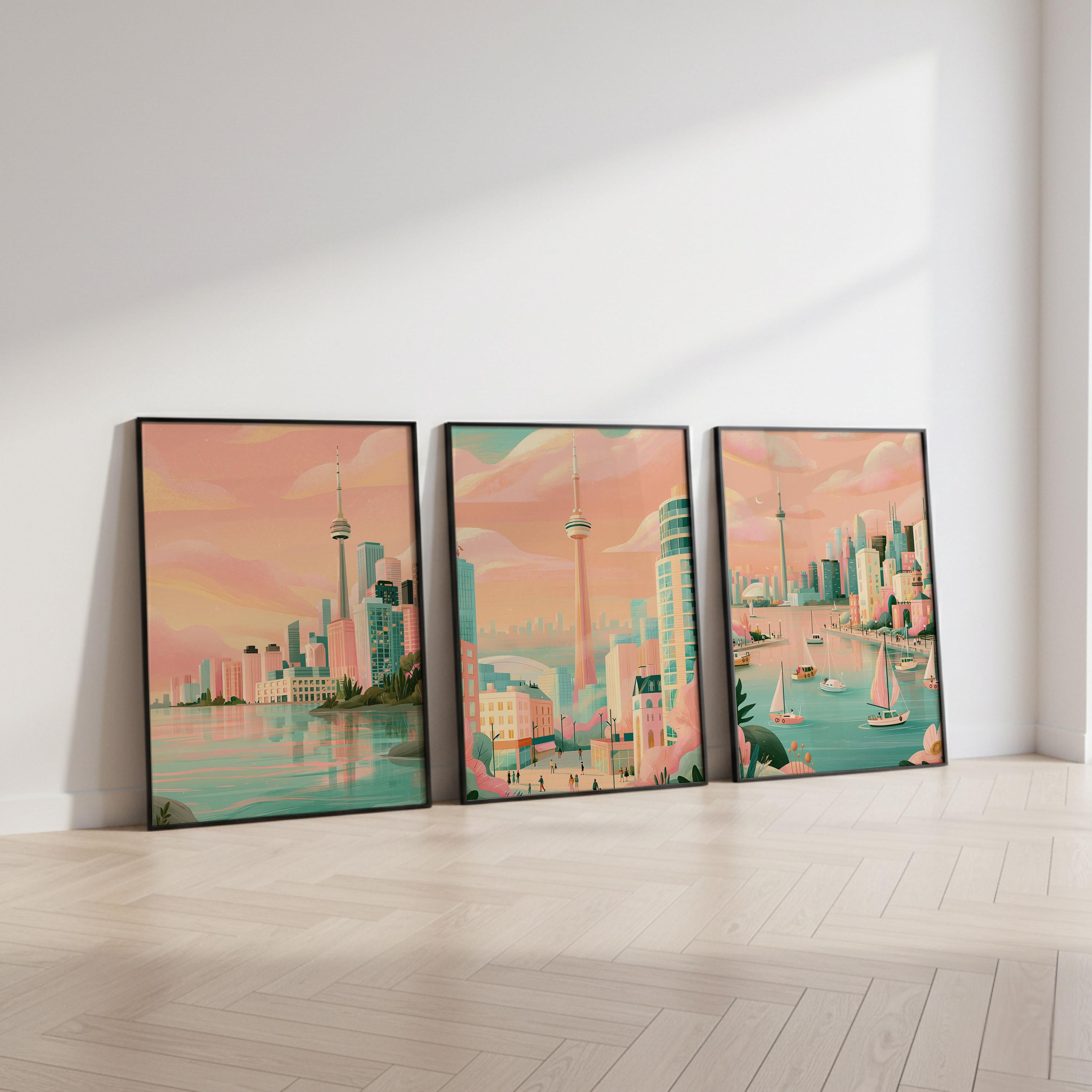 Toronto Set Of 3 Posters - Canadian Wall Art Prints - Travel Wall Art