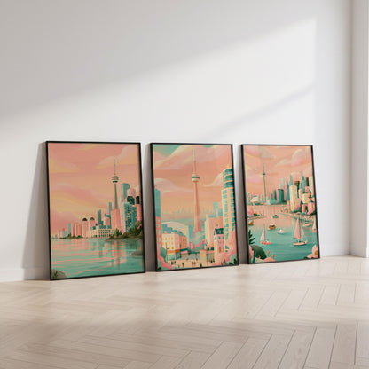 Toronto Set Of 3 Posters - Canadian Wall Art Prints - Travel Wall Art
