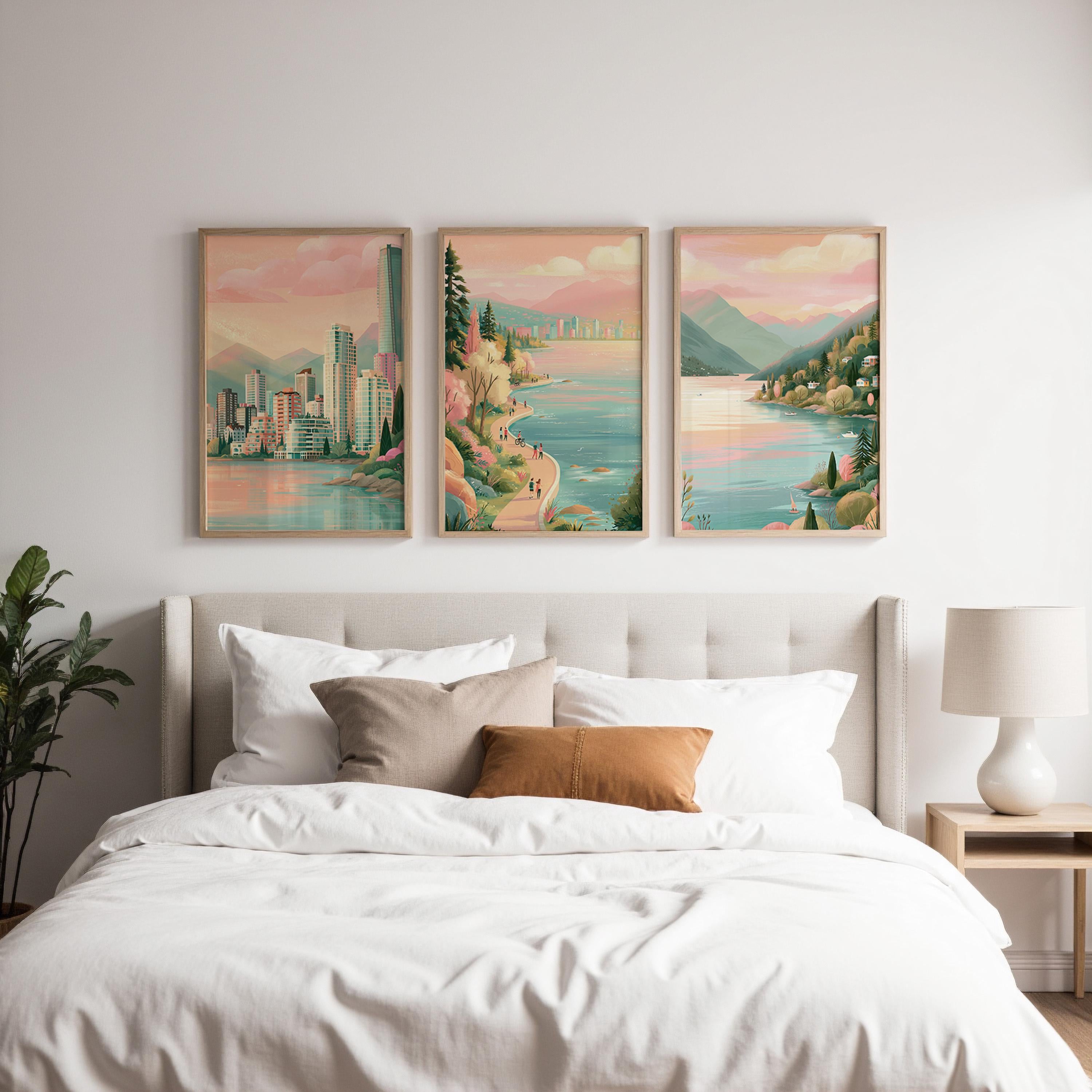 Vancouver Set Of 3 Posters - Canadian Wall Art Prints - Travel Wall Art