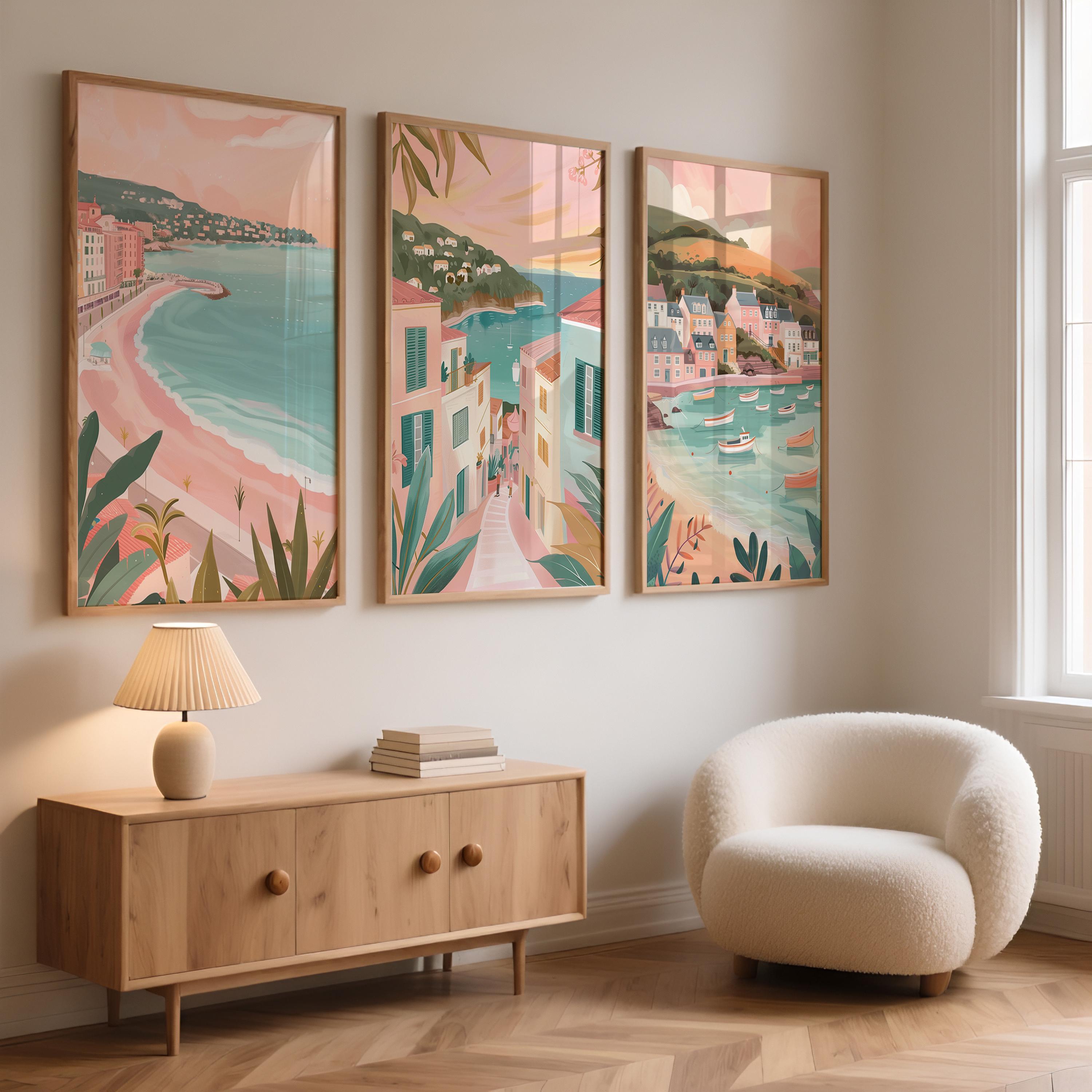 Nice Set Of 3 Posters - French Riviera Wall Art Prints - Travel Wall Art