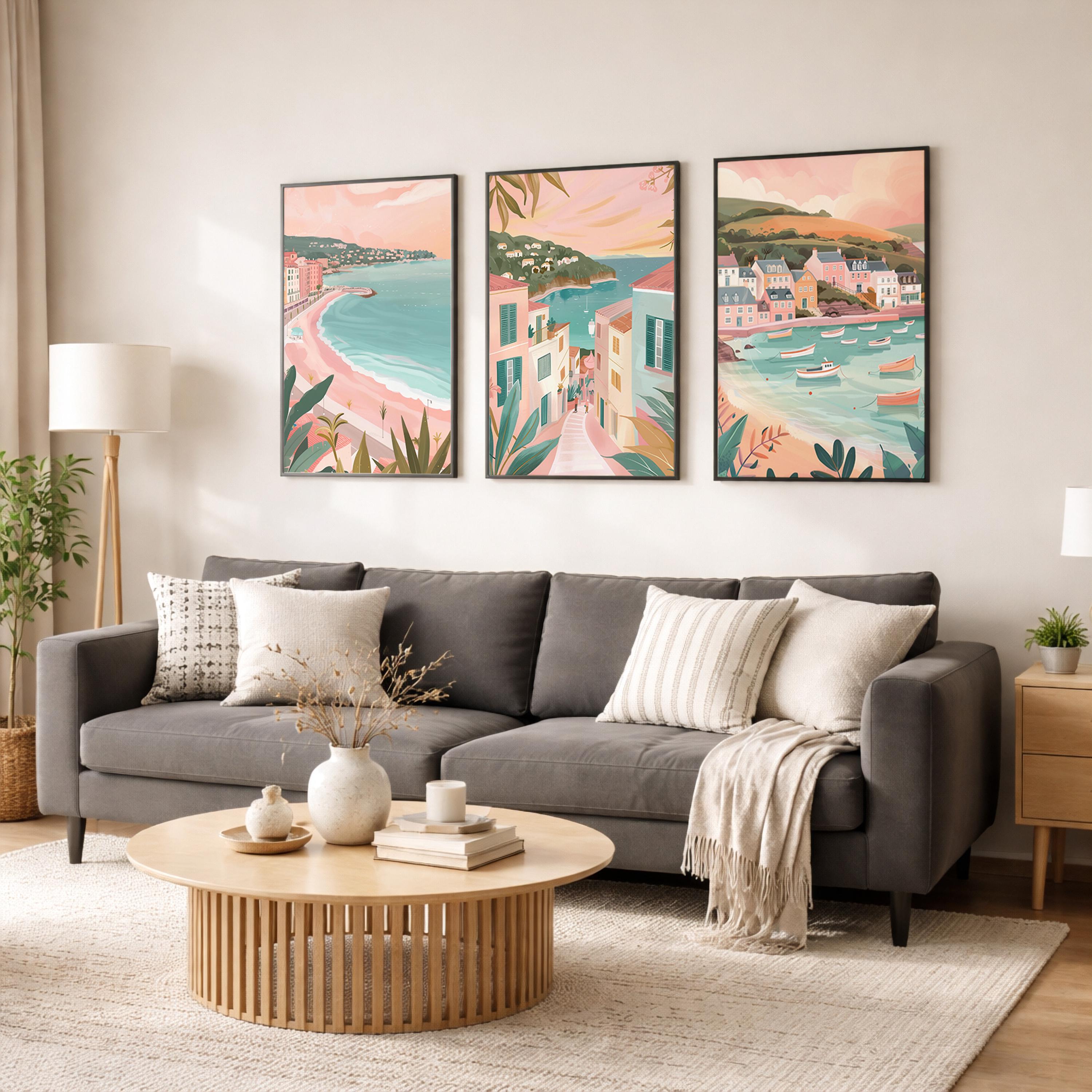Nice Set Of 3 Posters - French Riviera Wall Art Prints - Travel Wall Art