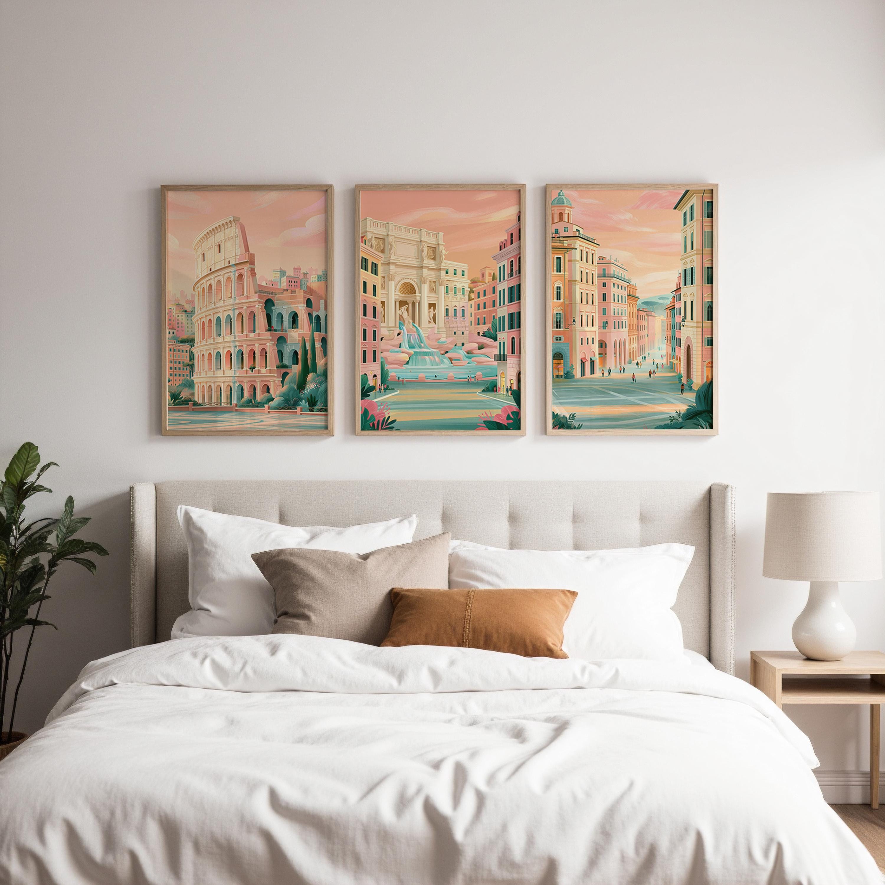 Set of 3 Rome Posters - Italian Cityscape Wall Art - Travel Wall Art