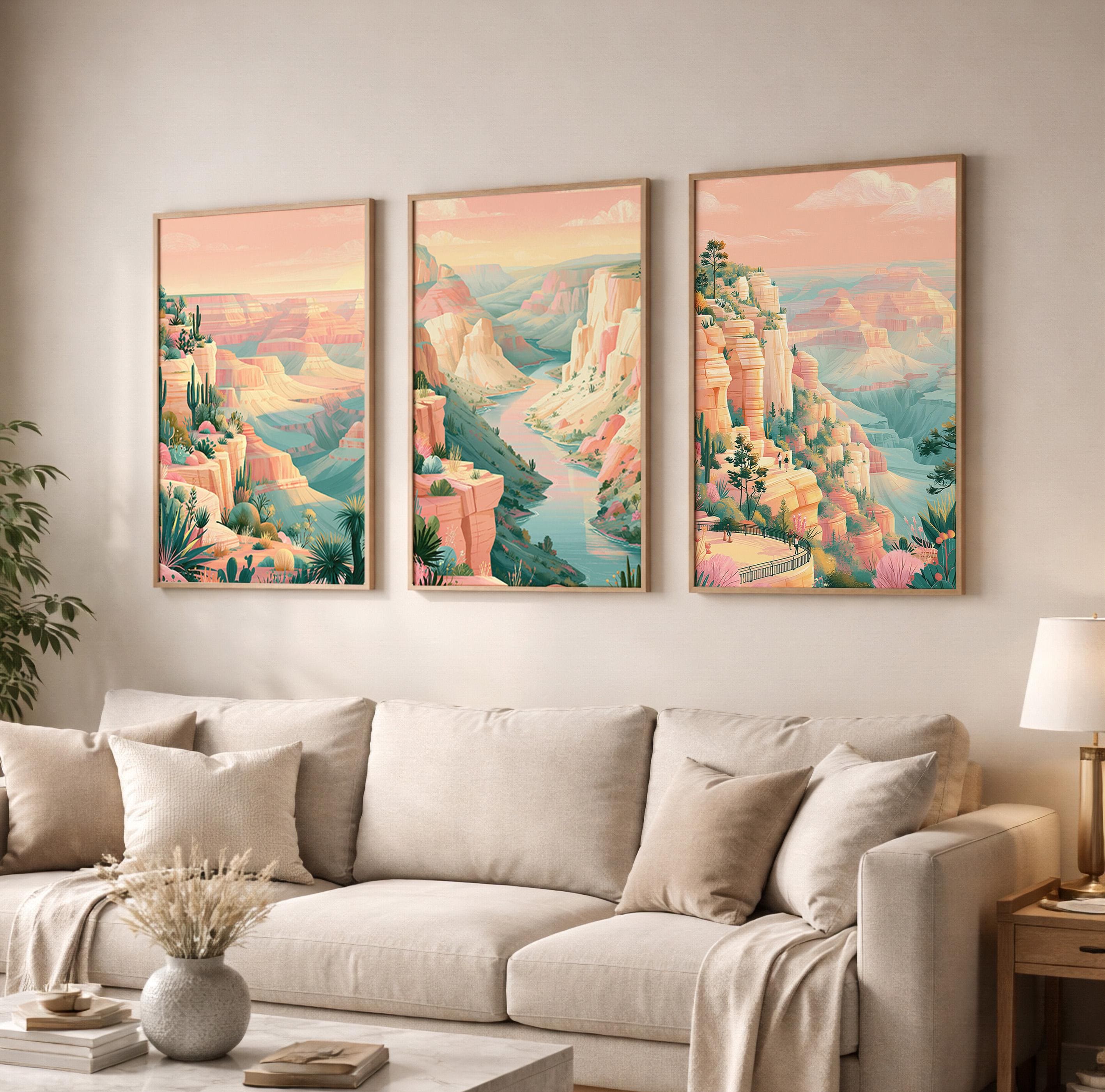 Grand Canyon Set Of 3 Posters - US National Park Wall Art Prints - Travel Wall Art