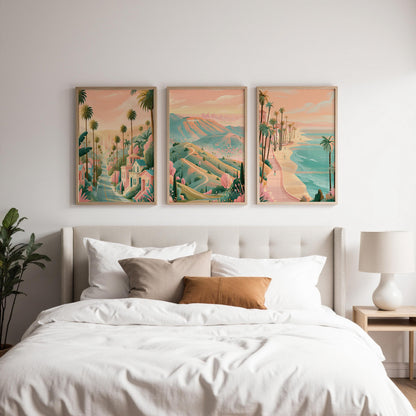 Los Angeles Set Of 3 Posters - California Wall Art Prints - Travel Wall Art