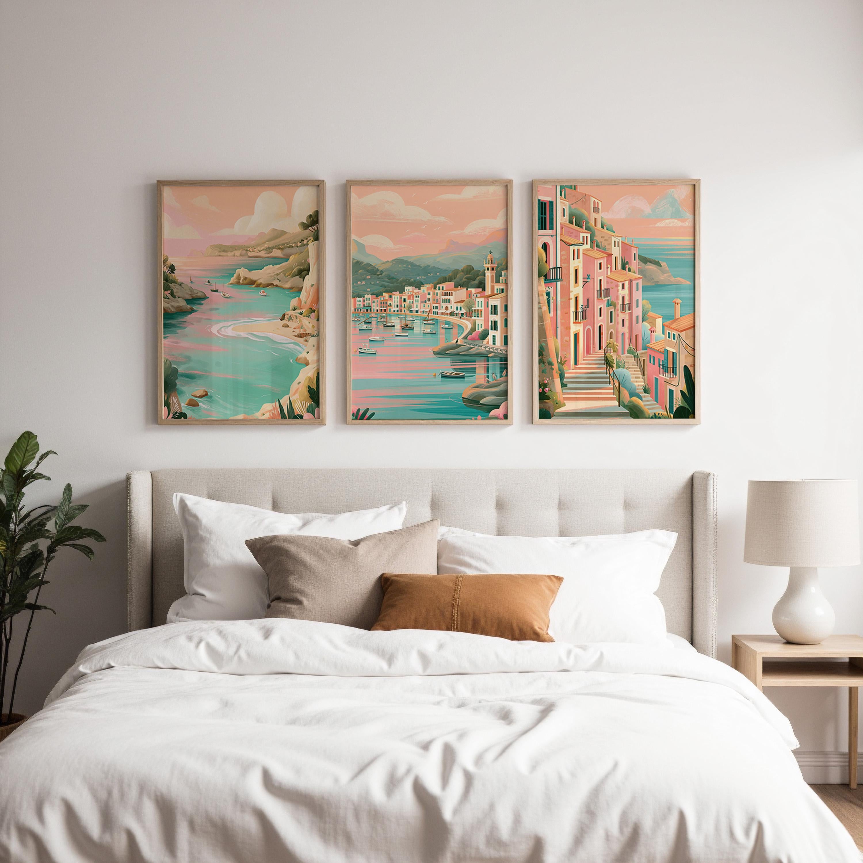 Mallorca Set of 3 Posters - Mediterranean Coastal Wall Art Prints - Travel Wall Art
