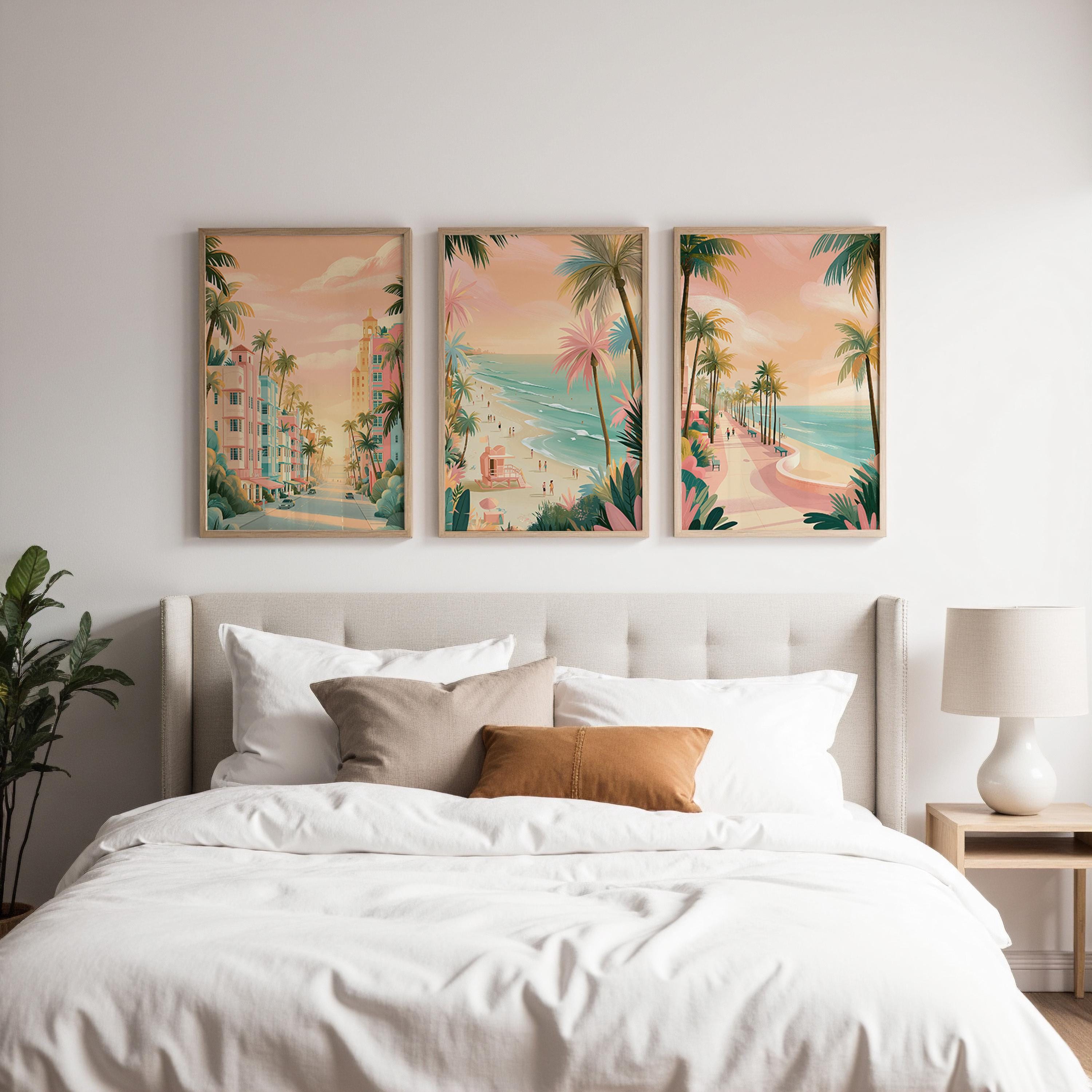 Miami Set Of 3 Posters - Florida Wall Art Prints - Travel Wall Art