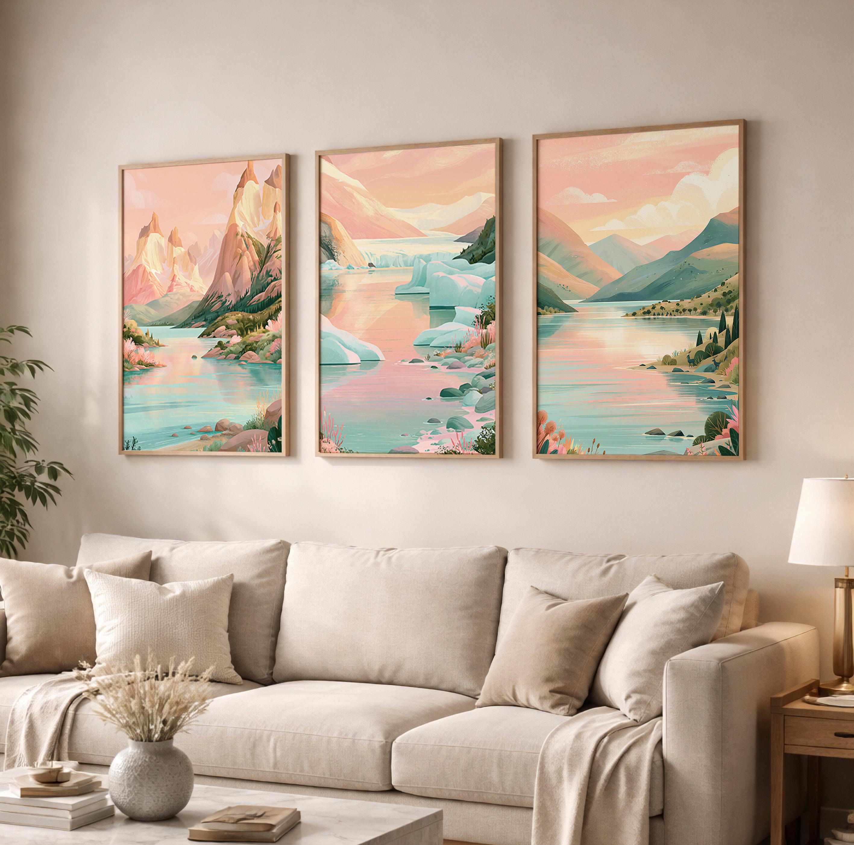 Patagonia Set of 3 Posters - Fitz Roy Wall Art Prints - Travel Wall Art