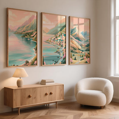 Queenstown Set of 3 Travel Posters - New Zealand Wall Art Prints - Travel Wall Art