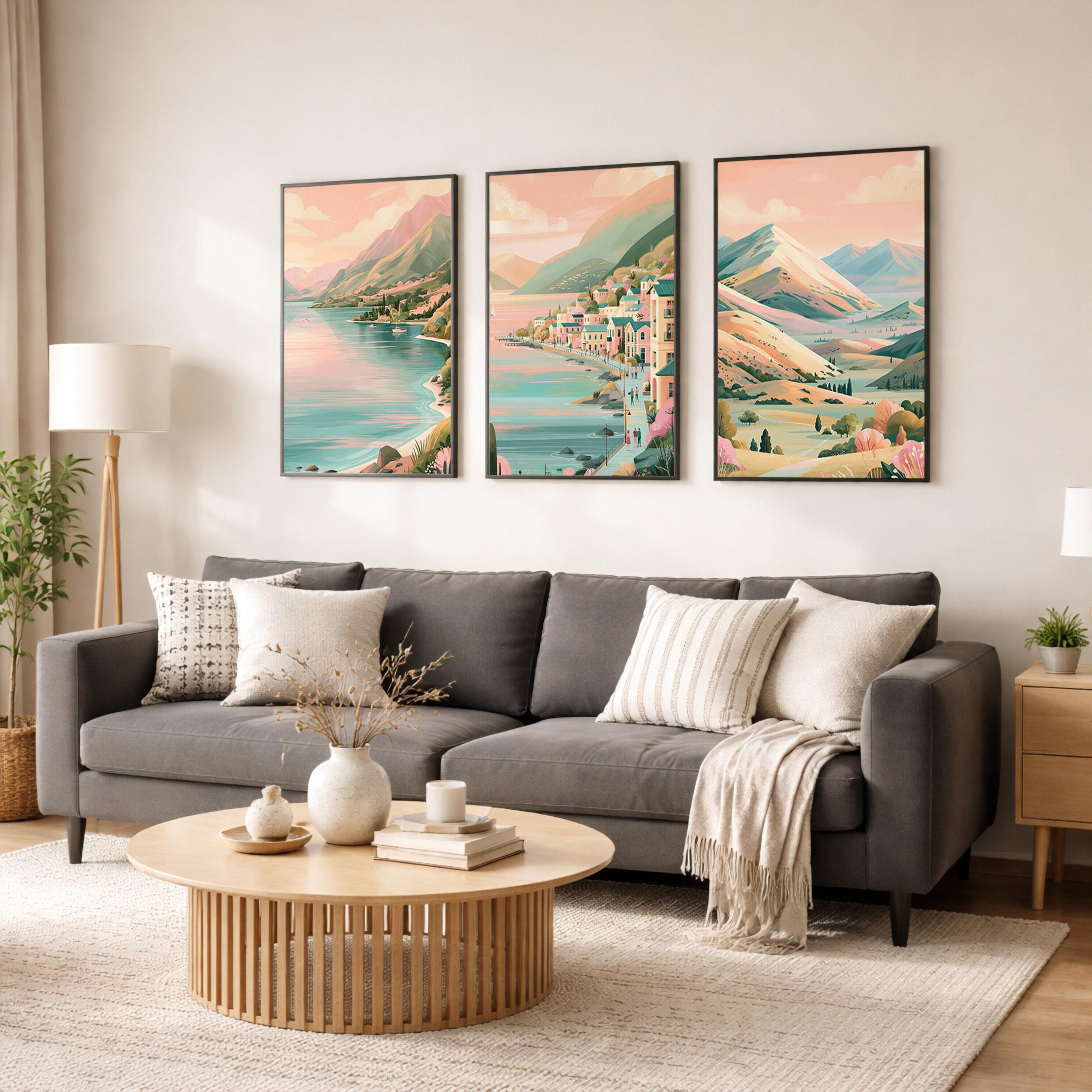 Queenstown Set of 3 Travel Posters - New Zealand Wall Art Prints - Travel Wall Art