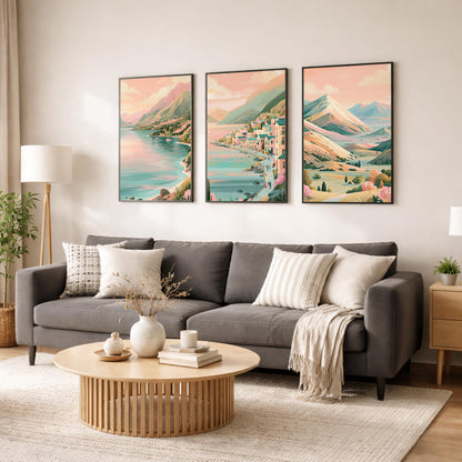 Queenstown Set of 3 Travel Posters - New Zealand Wall Art Prints - Travel Wall Art
