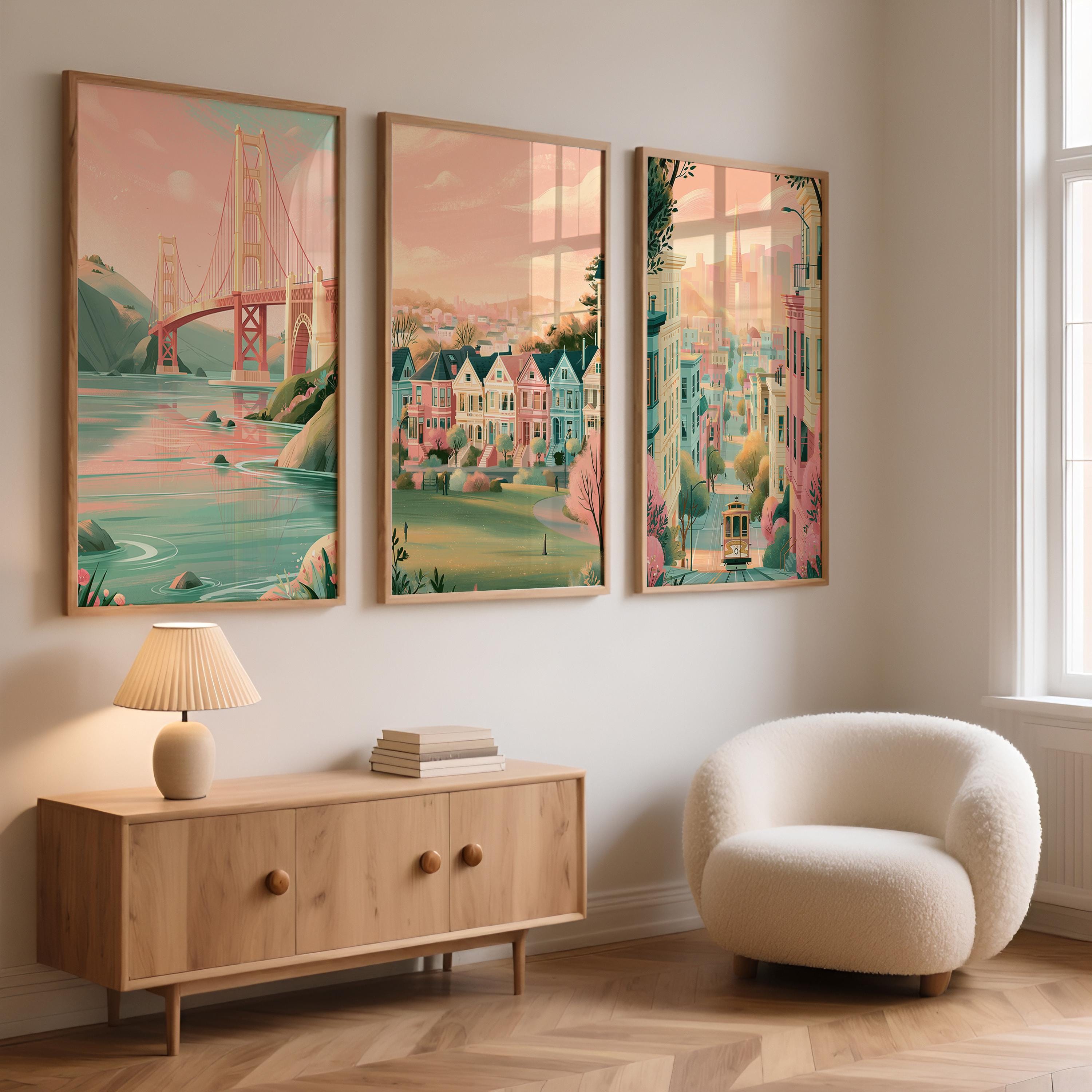 San Fransico Set Of 3 Posters - California Wall Art Prints - Travel Wall Art