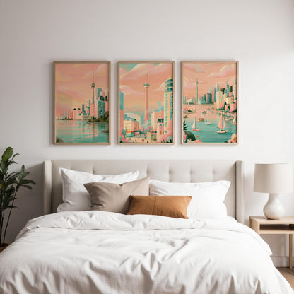 Toronto Set Of 3 Posters - Canadian Wall Art Prints - Travel Wall Art