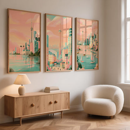 Toronto Set Of 3 Posters - Canadian Wall Art Prints - Travel Wall Art