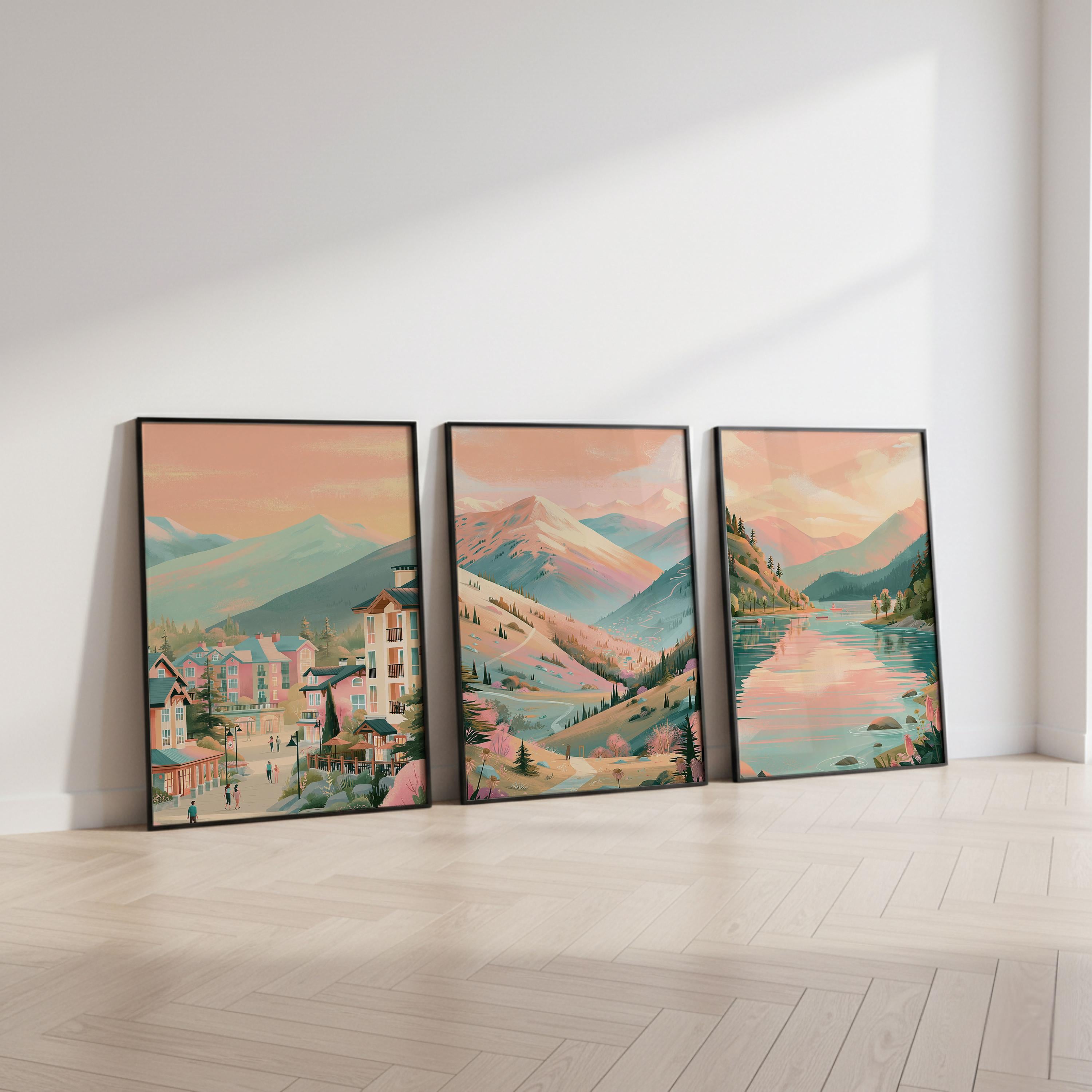 Whistler Set Of 3 Posters - Canadian Wall Art Prints - Travel Wall Art