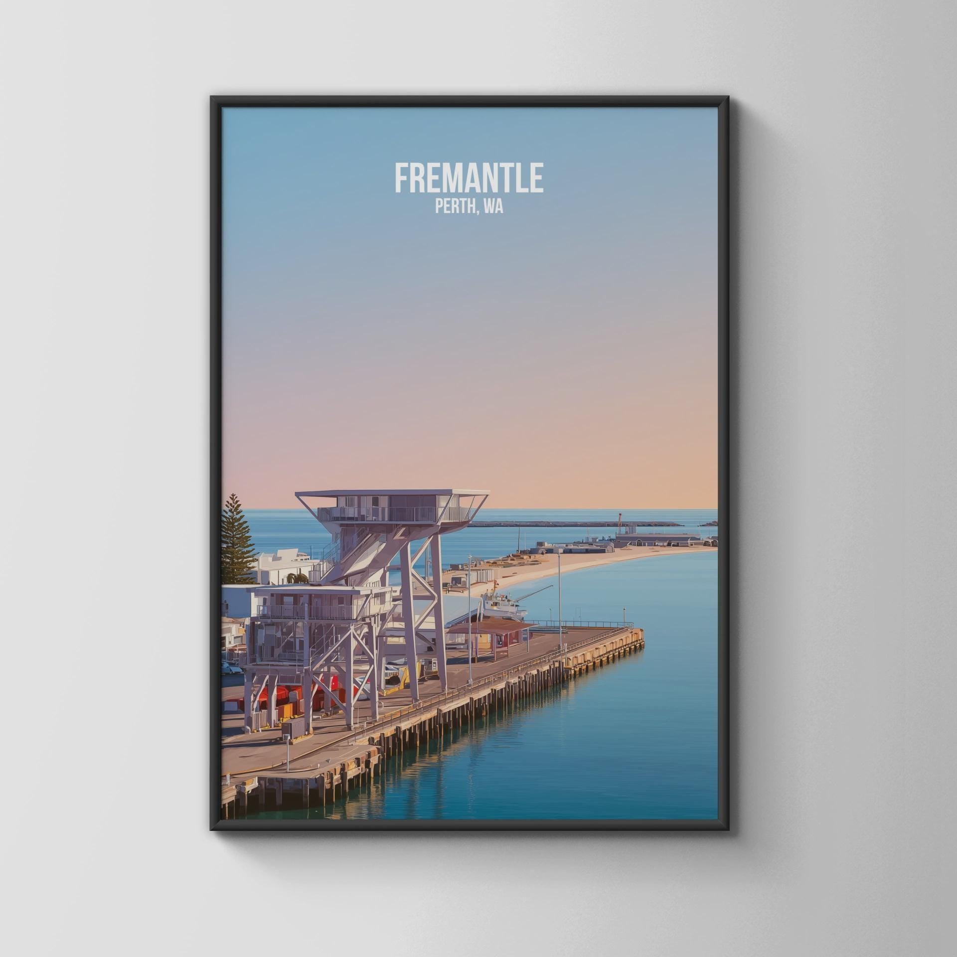 Fremantle Perth WA Travel Poster Art Print - Travel Wall Art