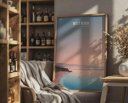 Bells Beach VIC Australia Coastal Poster Print Artwork - Travel Wall Art