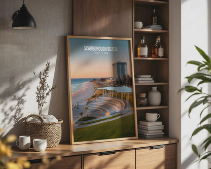 Scarborough Beach Poster Perth WA Coastal Wall Art - Travel Wall Art