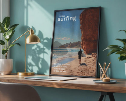 Bells Beach Surfing Poster Australia Coastal Wall Art - Travel Wall Art