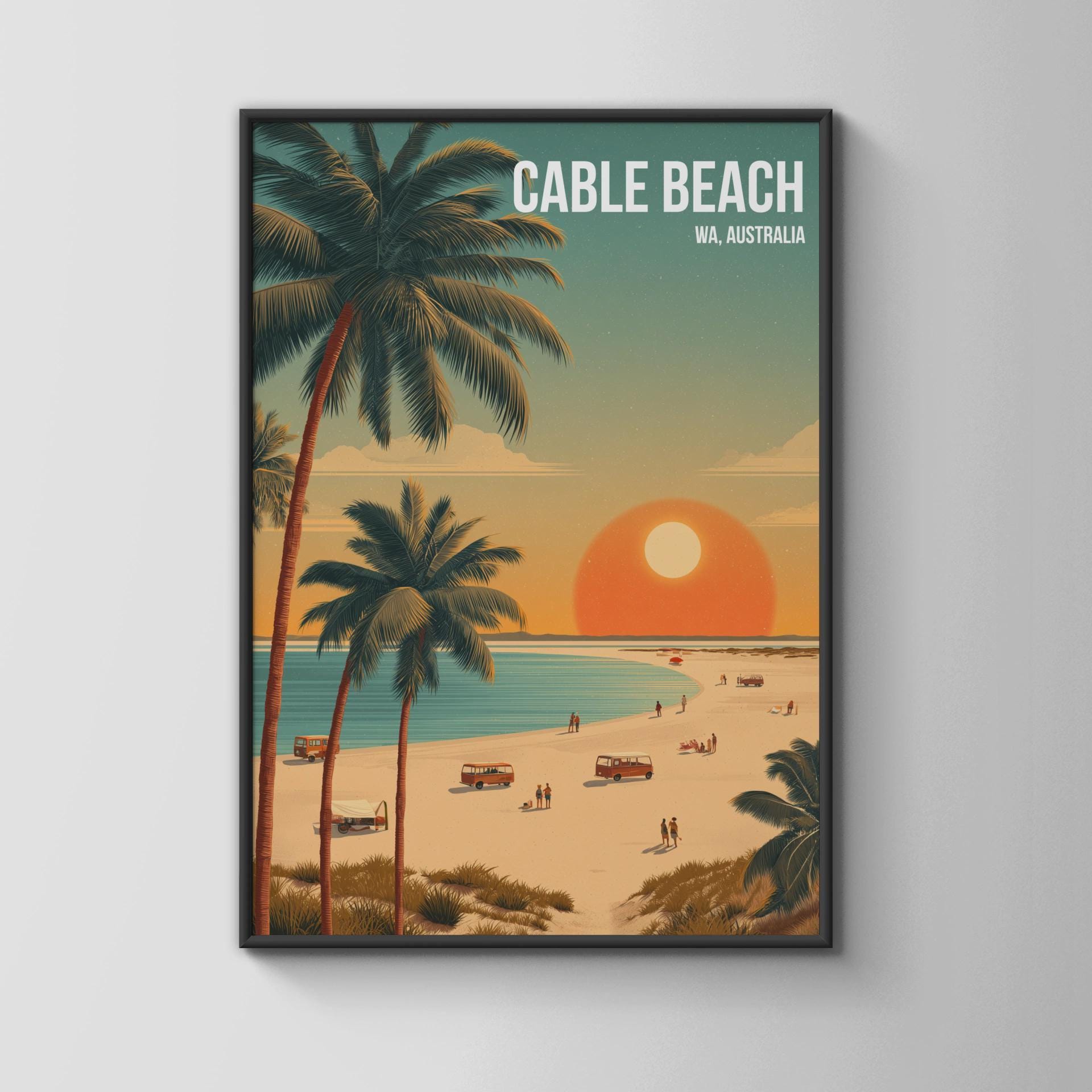 Cable Beach Wall Art Print Australia Sunset Landscape - Travel Wall Art