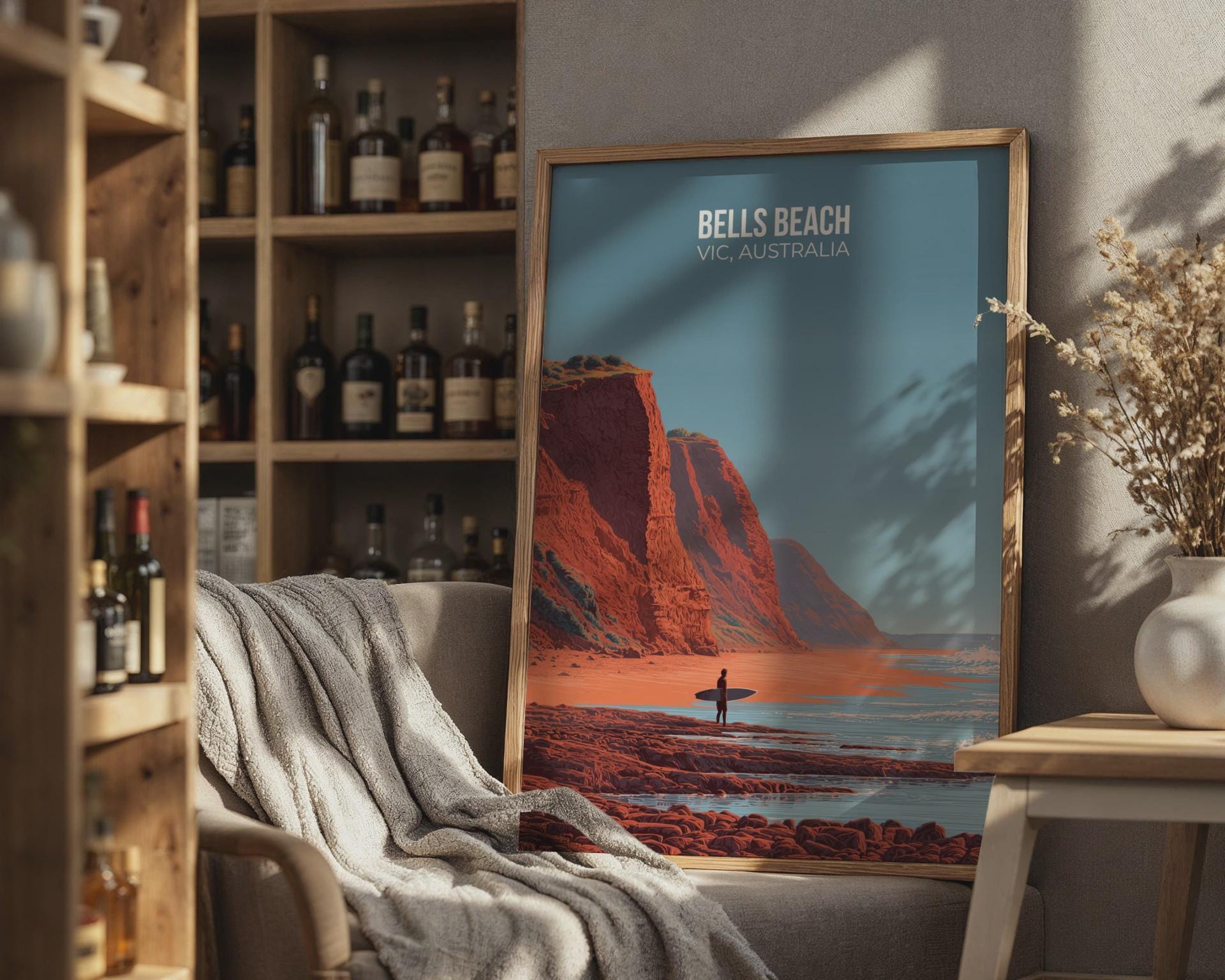 Bells Beach Vic Australia Coastal Poster Art Print - Travel Wall Art