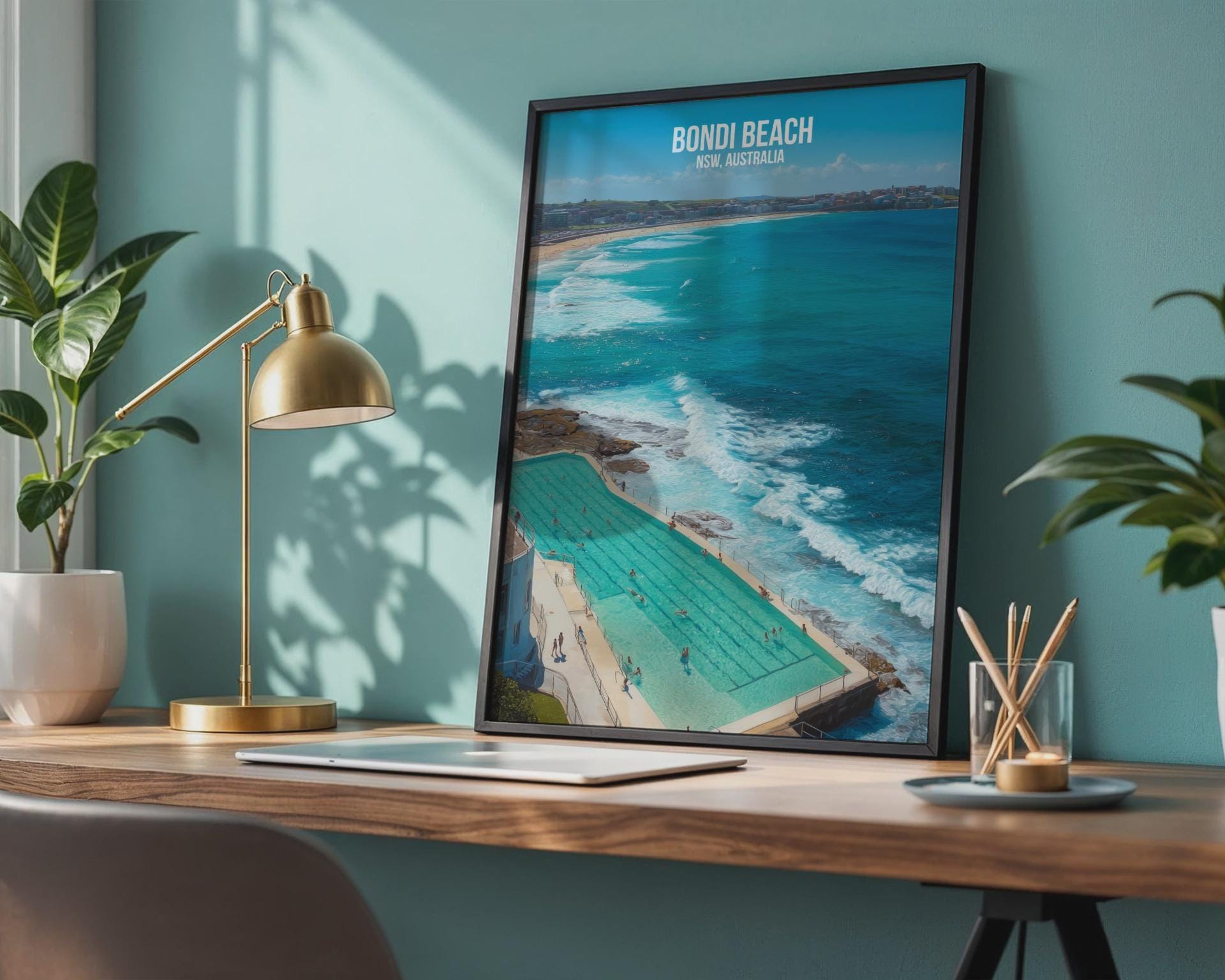 Bondi Beach Poster NSW Australia Art Print - Travel Wall Art