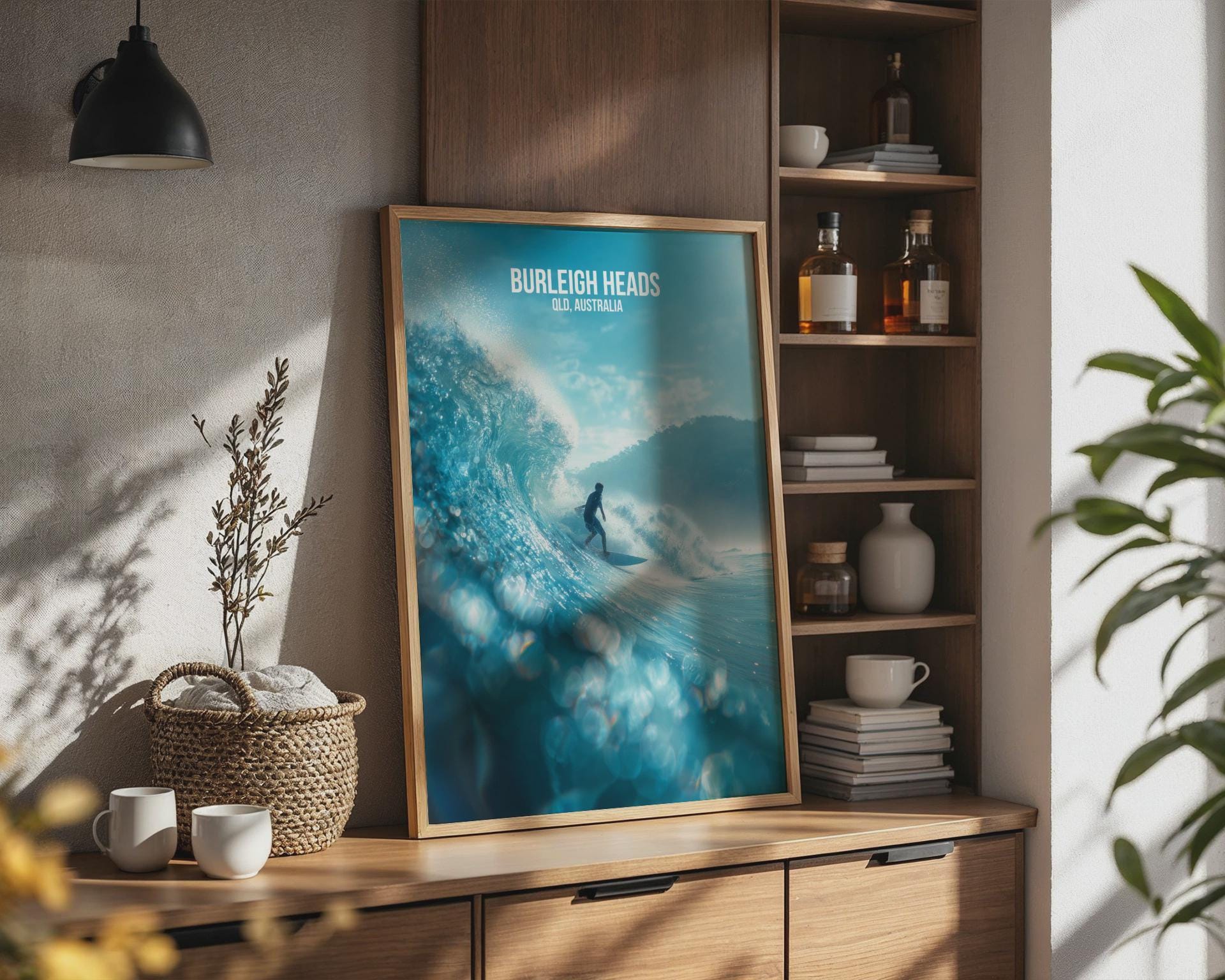 Burleigh Heads Surfing Print QLD Australia Wall Art - Travel Wall Art