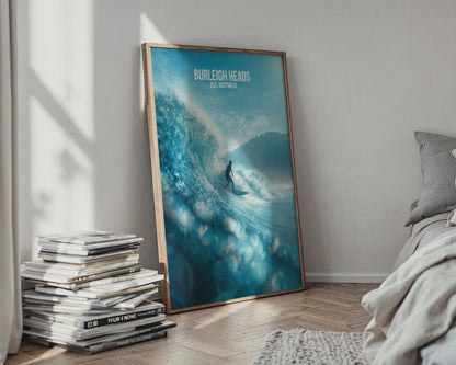Burleigh Heads Surfing Print QLD Australia Wall Art - Travel Wall Art