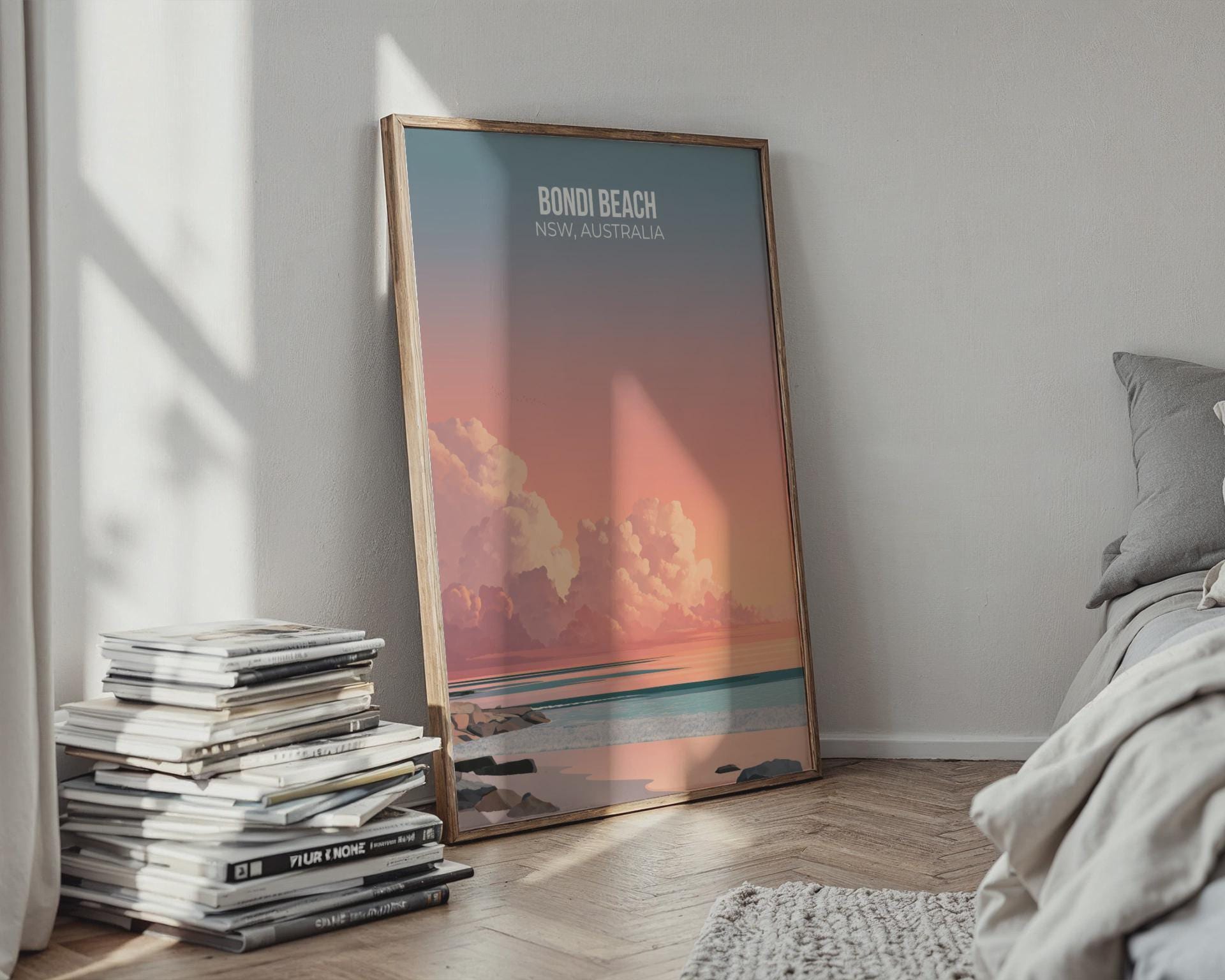 Bondi Beach Poster NSW Australia Wall Art Print - Travel Wall Art