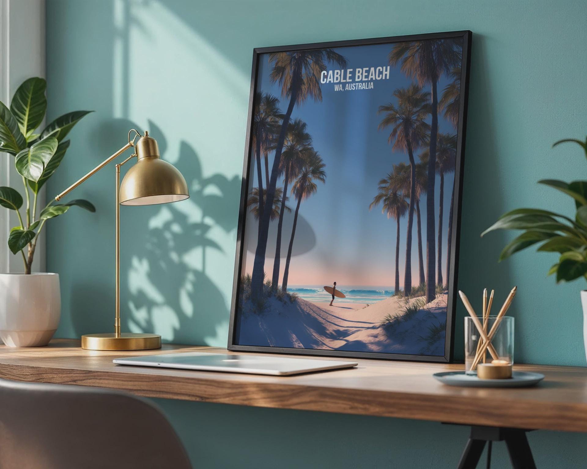 Cable Beach Wall Art Print Surfer Beach Scene Australia - Travel Wall Art