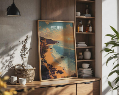Bells Beach Victoria Australia Poster Art Print Scenic Coastal Landscape - Travel Wall Art