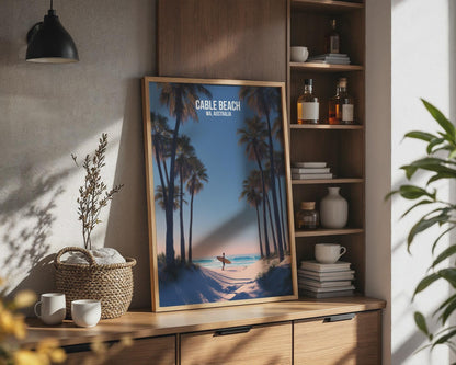 Cable Beach Wall Art Print Surfer Beach Scene Australia - Travel Wall Art