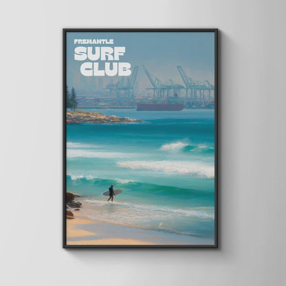 Fremantle Surf Club Poster Coastal Art - Travel Wall Art