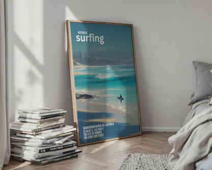 Scarborough Beach Surfing Poster Australia - Travel Wall Art