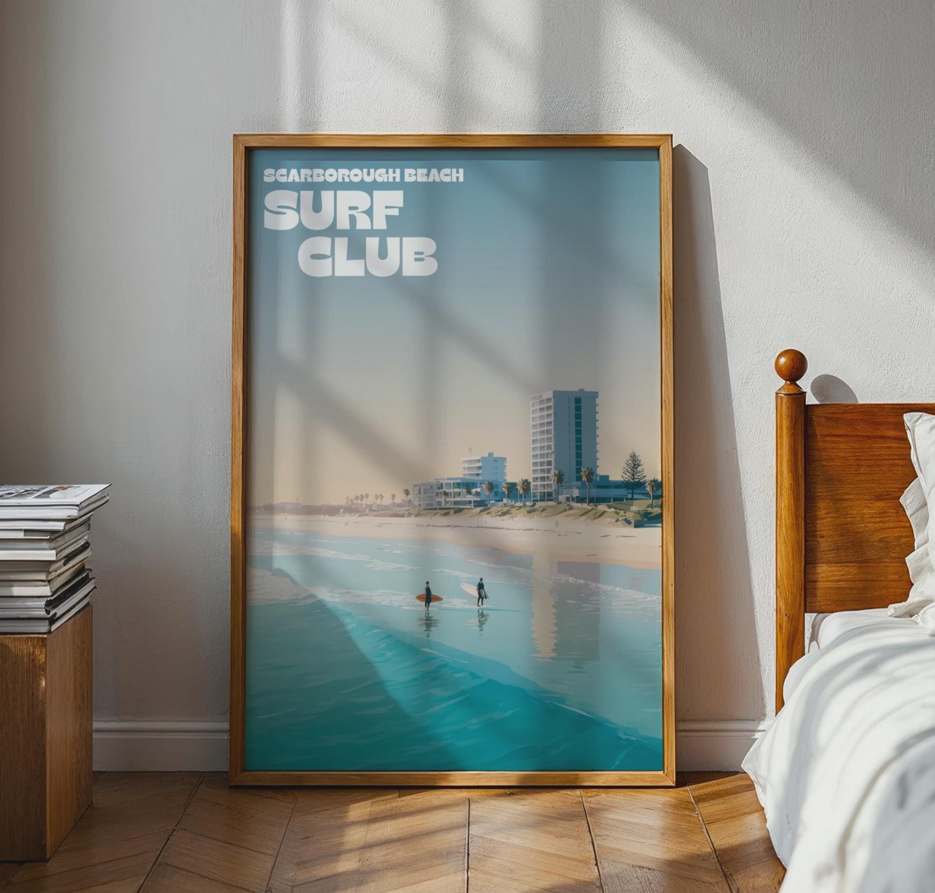 Scarborough Beach Surf Club Poster Print Wall Art - Travel Wall Art