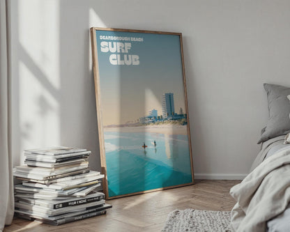 Scarborough Beach Surf Club Poster Print Wall Art - Travel Wall Art