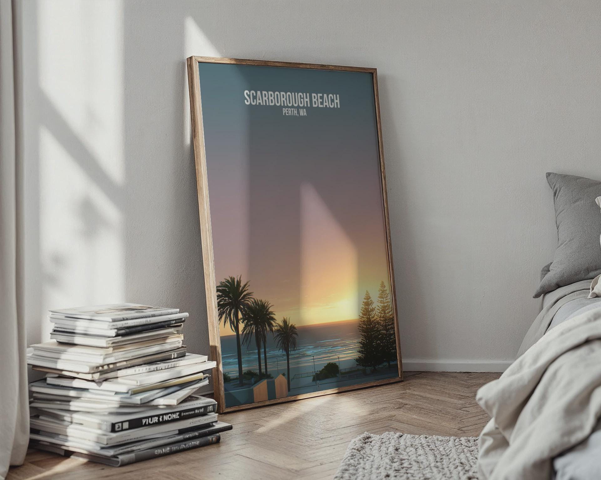 Scarborough Beach Wall Art Perth Sunset Poster - Travel Wall Art
