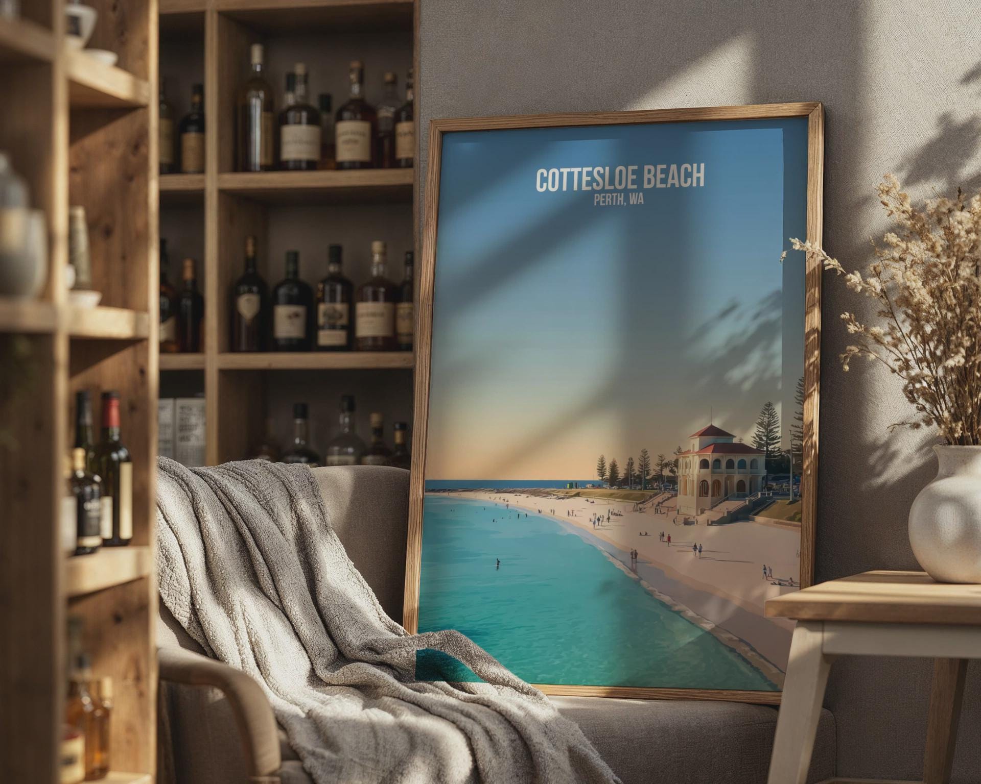 Cottesloe Beach Perth WA Poster Art Print - Travel Wall Art
