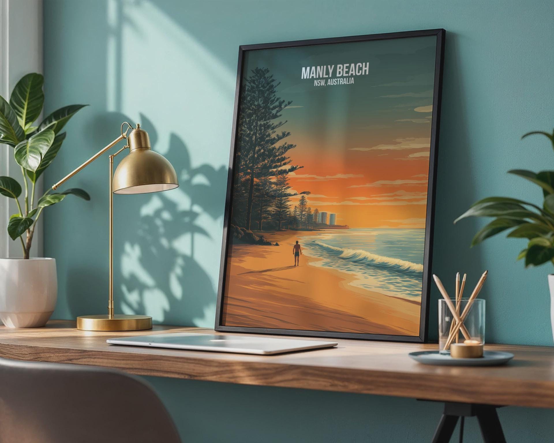 Manly Beach Print Coastal Wall Art Australia - Travel Wall Art