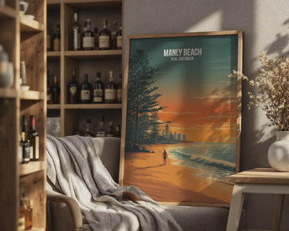 Manly Beach Print Coastal Wall Art Australia - Travel Wall Art