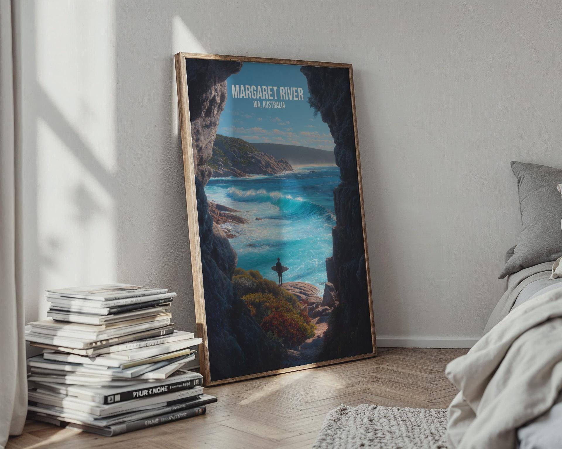 Margaret River Surf Art Print Wall Art Australia Coastal Landscape - Travel Wall Art