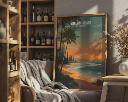 Burleigh Heads Beach Print Landscape Wall Art QLD Australia - Travel Wall Art