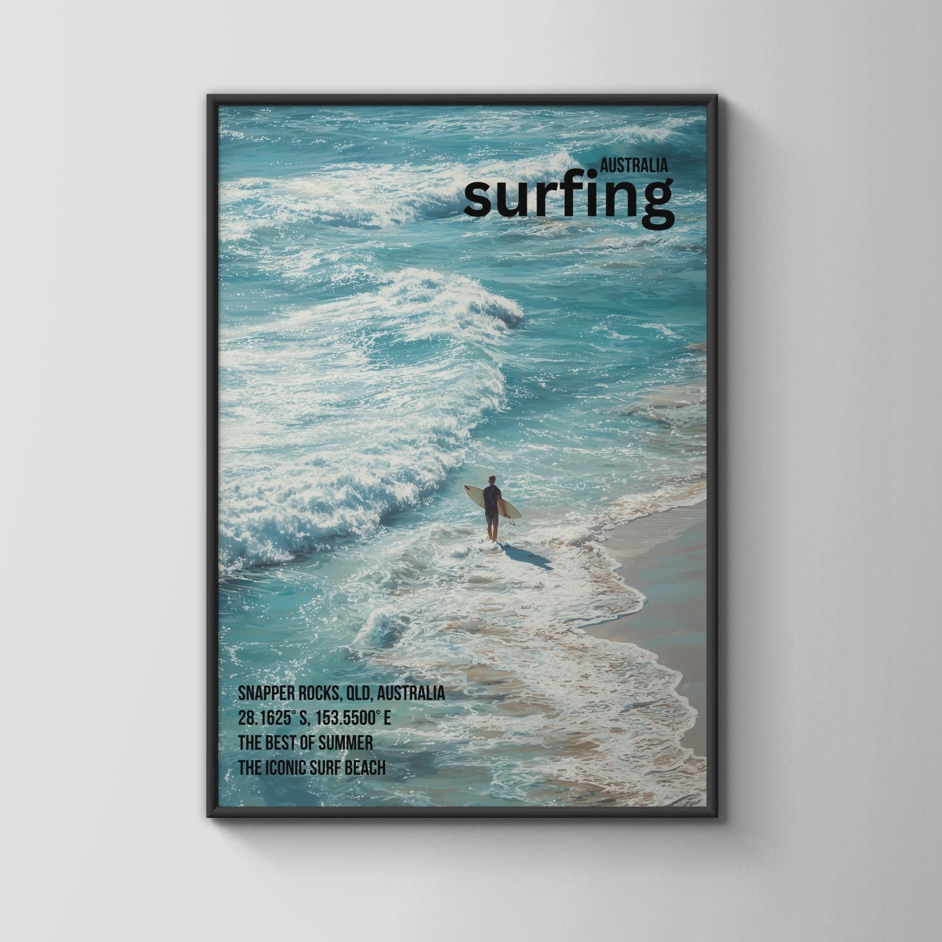 Surfing Wall Art Snapper Rocks Australia Print - Travel Wall Art