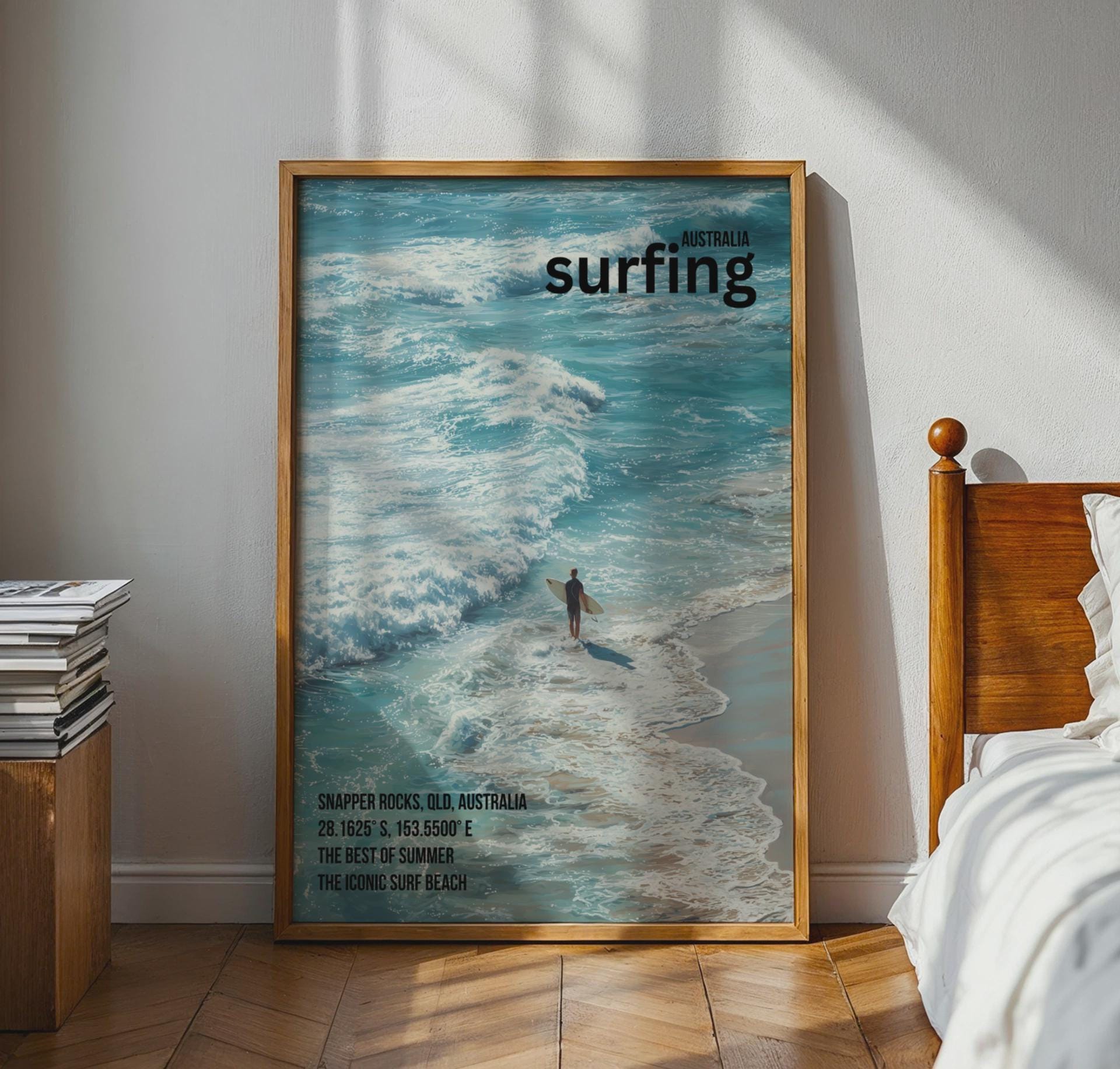 Surfing Wall Art Snapper Rocks Australia Print - Travel Wall Art