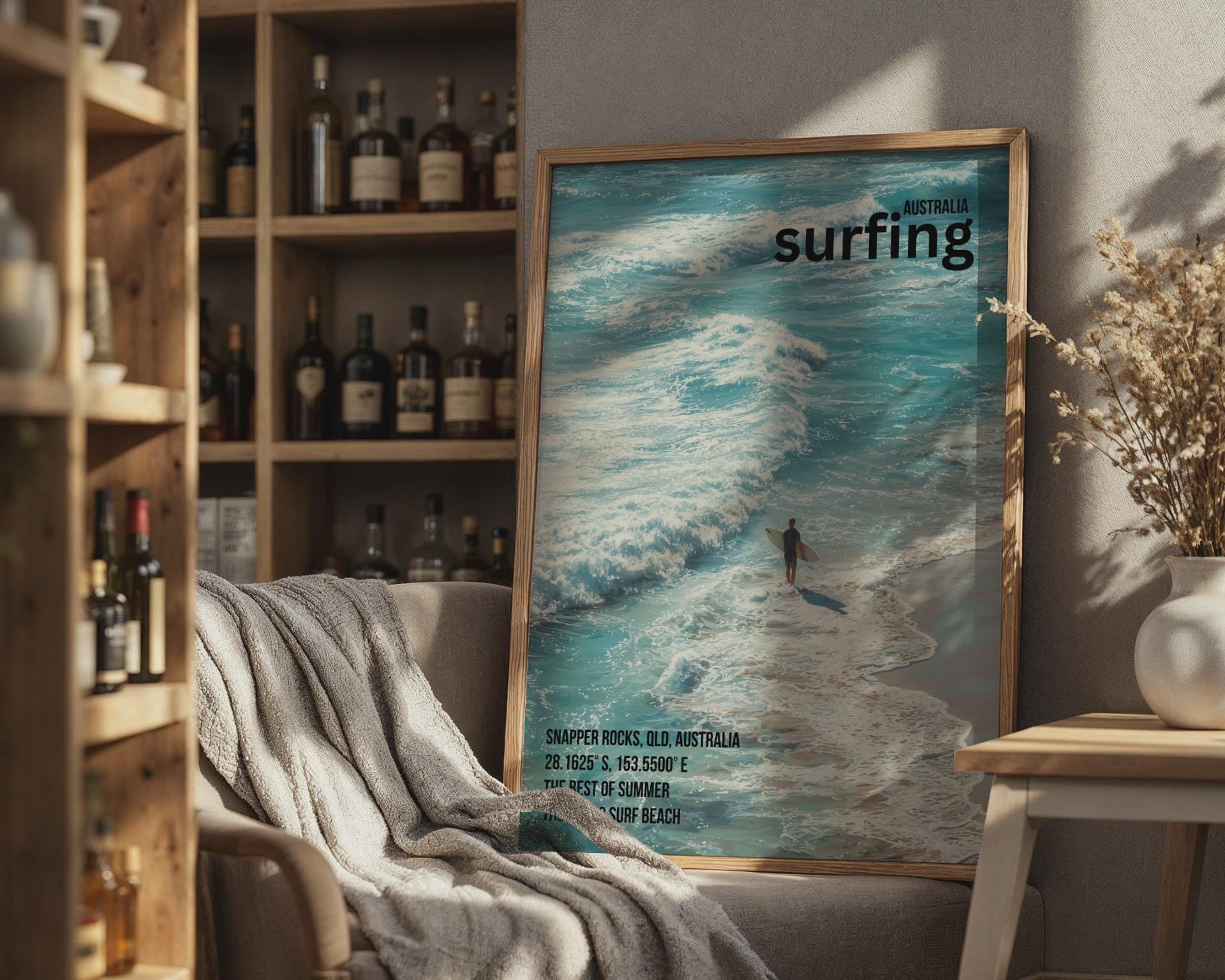 Surfing Wall Art Snapper Rocks Australia Print - Travel Wall Art