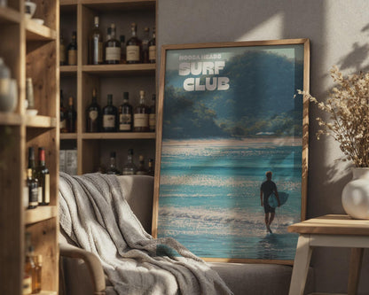 Noosa Heads Surf Club Poster Wall Art Coastal Landscape Print - Travel Wall Art