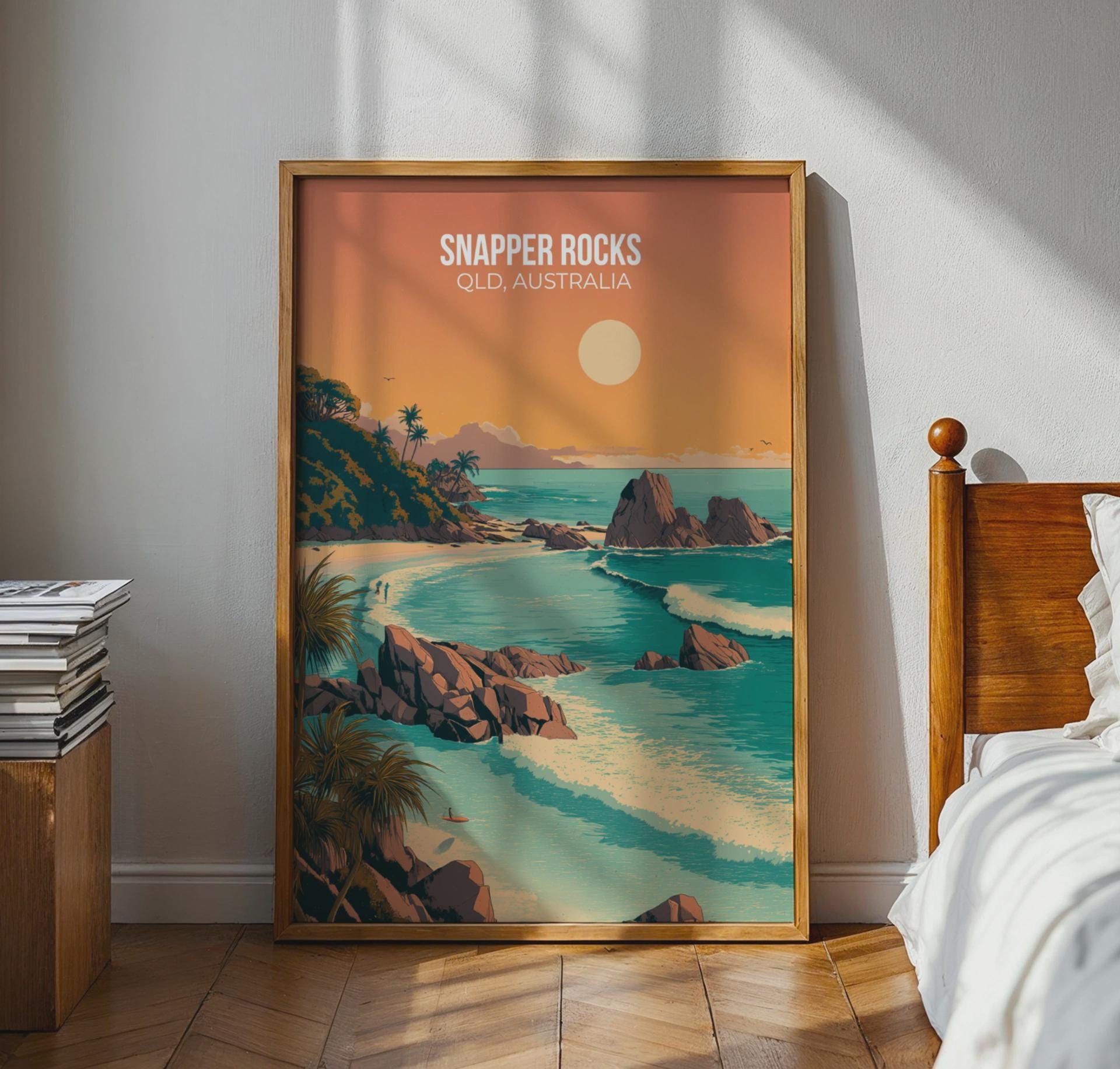 Snapper Rocks QLD Australia Print Surf Art Coastal Wall Art - Travel Wall Art