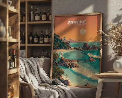 Snapper Rocks QLD Australia Print Surf Art Coastal Wall Art - Travel Wall Art